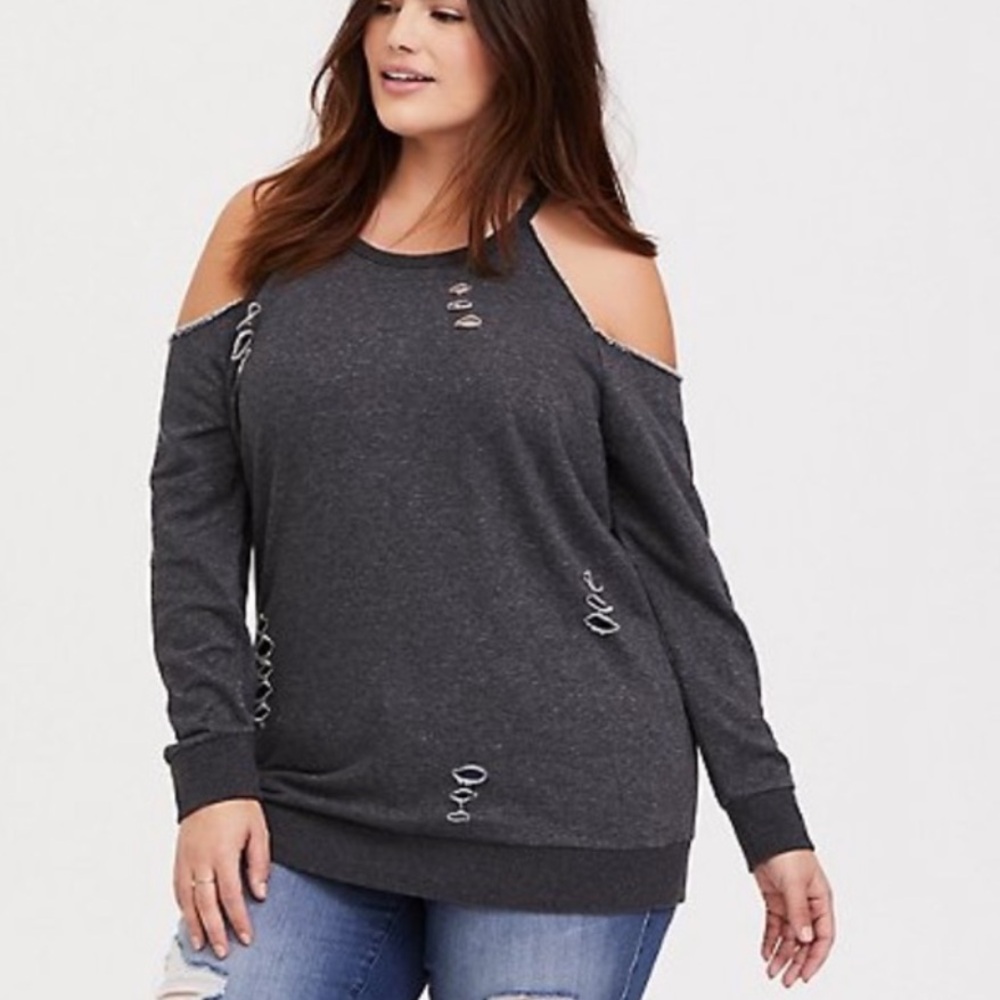 Torrid cold shoulder deconstructed sweater size 4 NWT